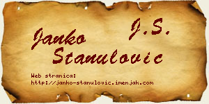 Janko Stanulović vizit kartica